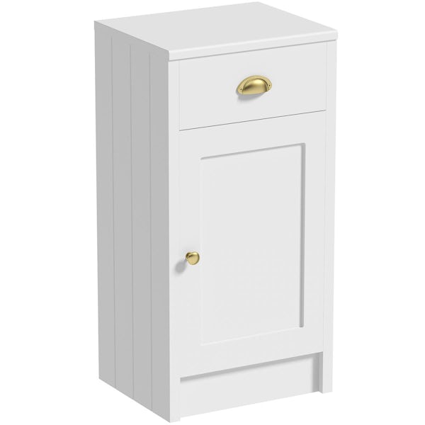 Orchard Dulwich matt white storage unit 800 x 400mm - brushed brass