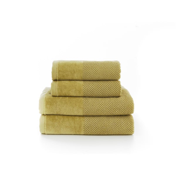 Deyongs Reims jaquard velour 4 piece towel bale in mustard