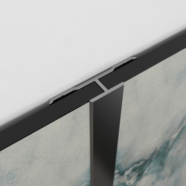Kinewall chrome H shaped profile for mounting 2 panels together