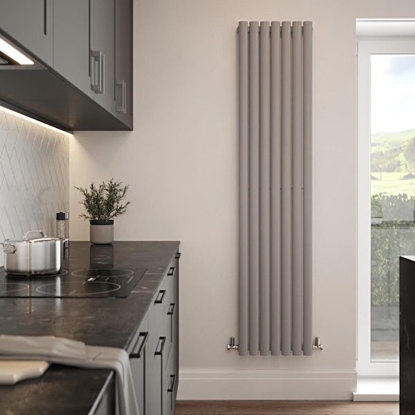 The Tap Factory Vibrance anthracite grey vertical panel radiator