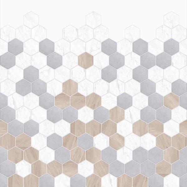 Kinewall Hexagon Trilogy shower wall panel 1200 x 2500