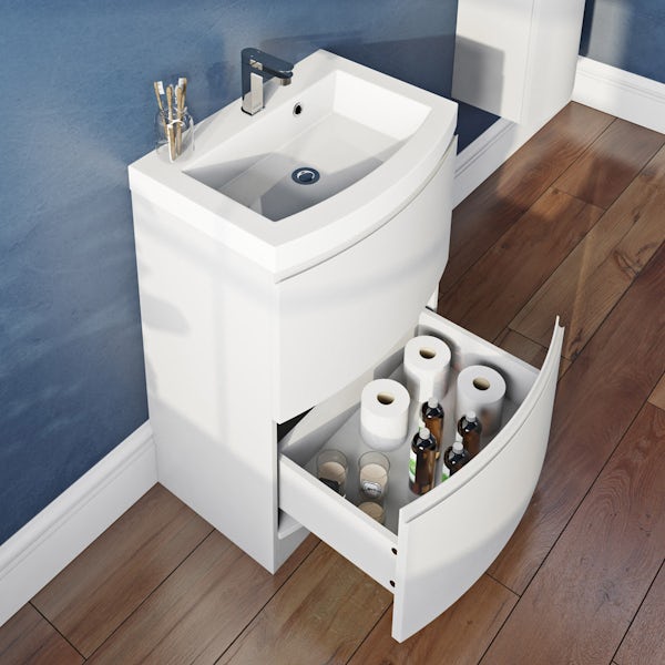 Mode Harrison snow furniture package with floorstanding drawer unit 600mm