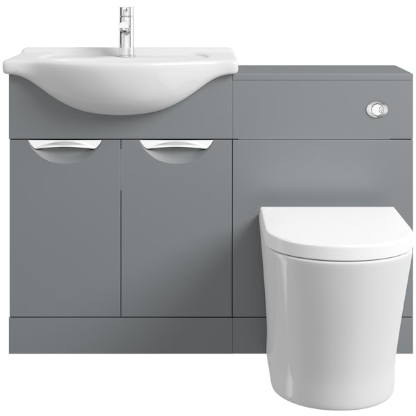 Orchard Elsdon stone grey 1155mm combination with contemporary back to wall toilet and seat