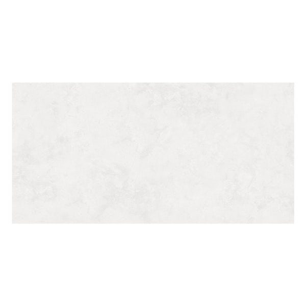 Volta white stone effect flat matt wall and floor tile 300mm x 600mm