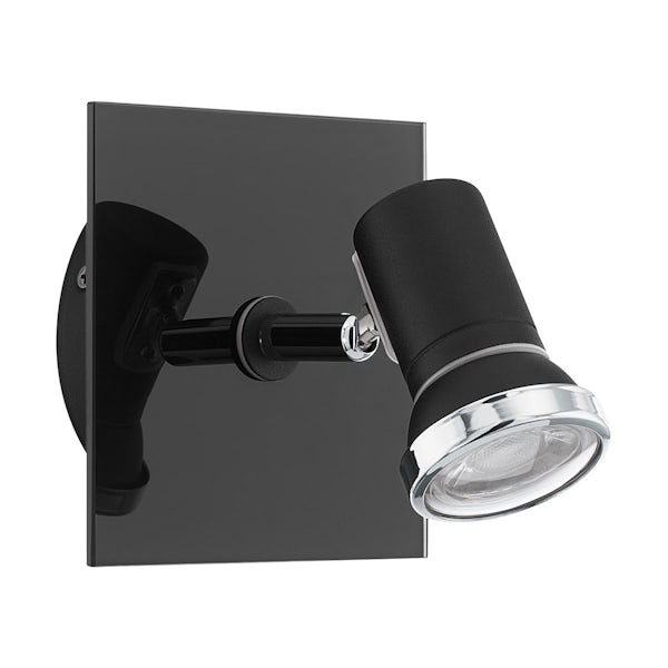 Eglo Tamara IP44 1 light bathroom wall spotlight in black