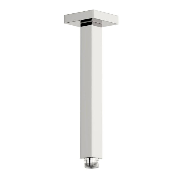 SmarTap white smart shower system with complete square ceiling shower set
