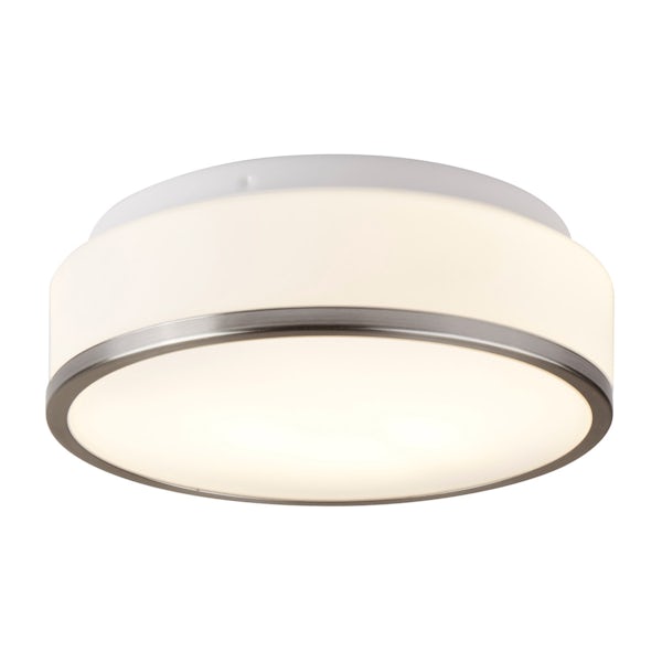 Searchlight Discs satin flush bathroom ceiling light