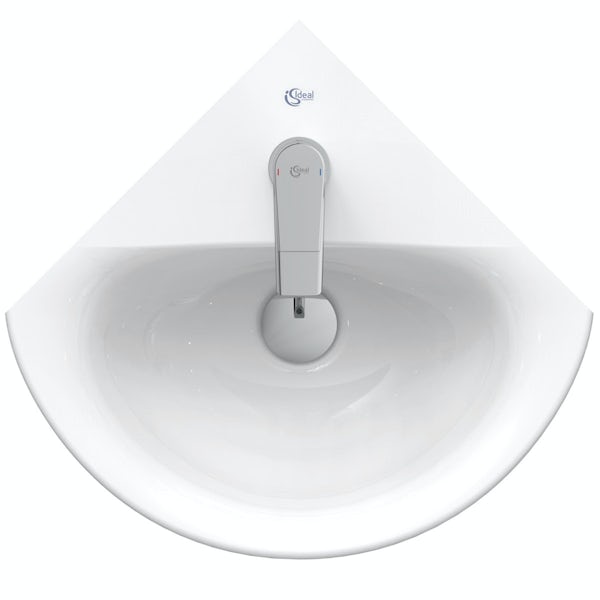 Ideal Standard Concept Space 1 tap hole full pedestal corner bathroom basin 450mm