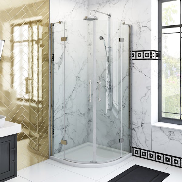 The Bath Co. Beaumont traditional 8mm hinged quadrant shower door