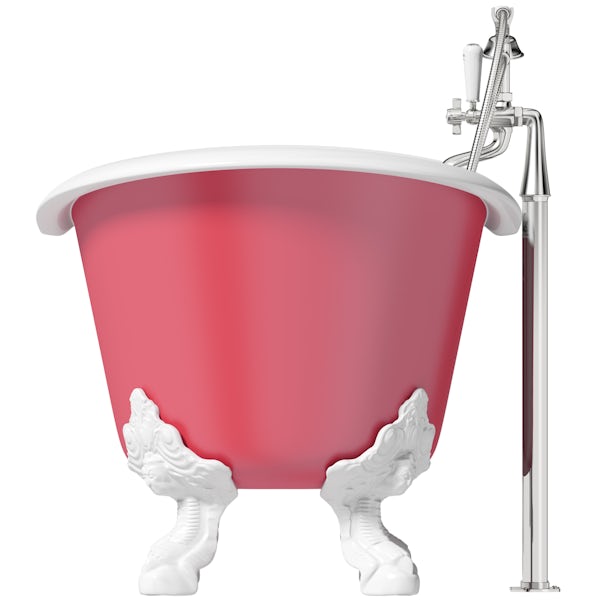 Artist Collection Pucker Up Pink traditional freestanding bath & tap pack