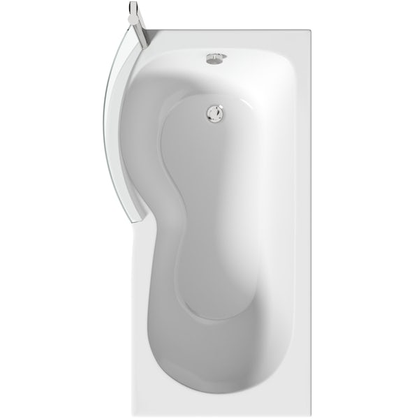 Orchard P shaped left handed shower bath 1500mm with 6mm shower screen