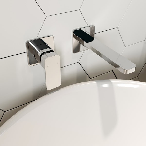Mode Spencer square wall mounted bath mixer tap offer pack