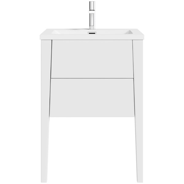 Mode Hale white gloss vanity unit and basin 600mm