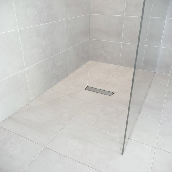 Orchard rectangular wet room tray former with linear centre waste position