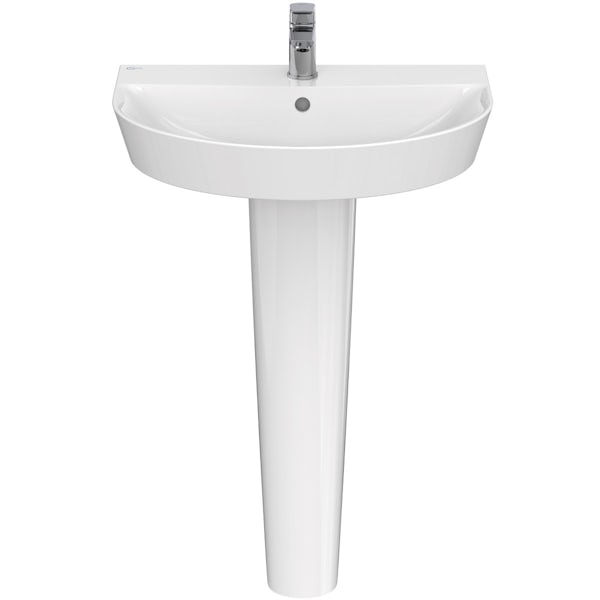 Ideal Standard Concept Air Arc 1 tap hole full pedestal basin 600mm