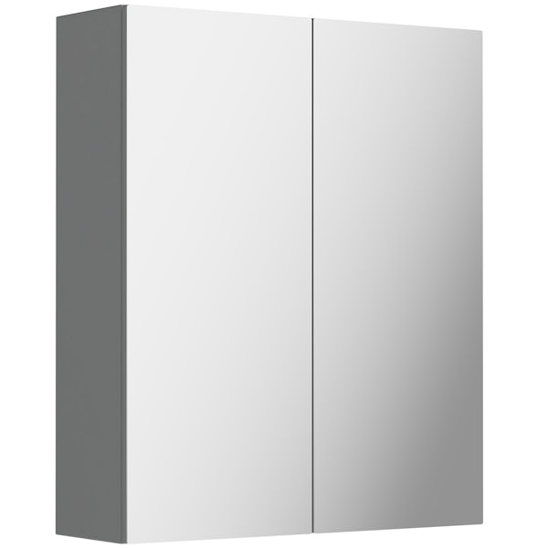 Reeves Wyatt onyx grey mirror cabinet 720 x 600mm