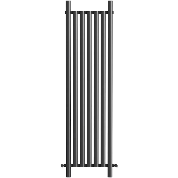 The Heating Co. Brunswick vertical textured black 1775 x 470 aluminium radiator