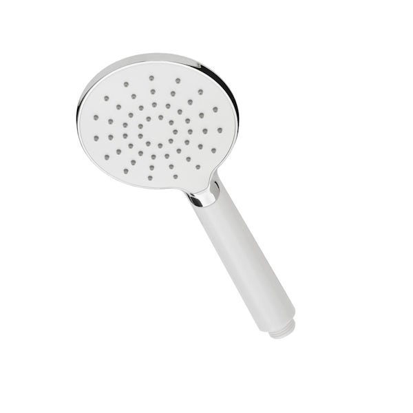 Triton Lesley universal single spray shower handset in white and chrome