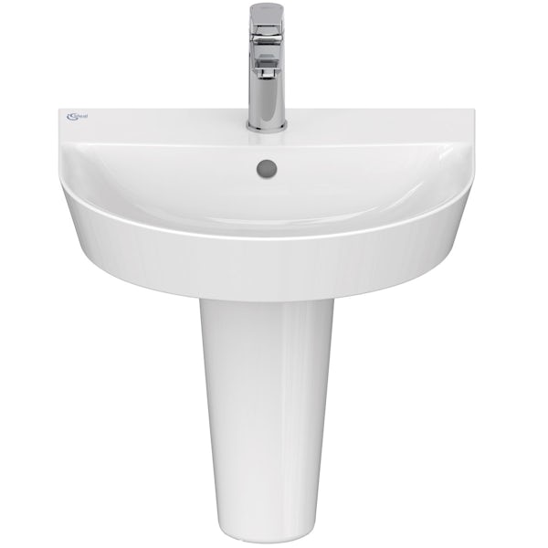 Ideal Standard Concept Air Arc 1 tap hole semi pedestal basin 500mm