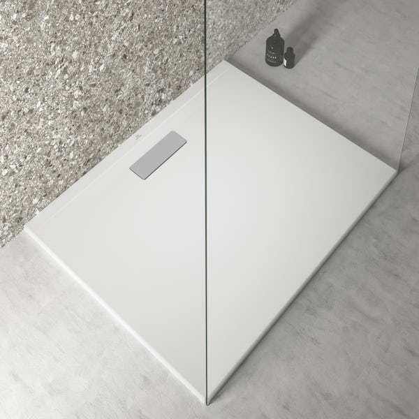 Ideal Standard Ultraflat 1000 x 800cm white rectangular shower tray with waste