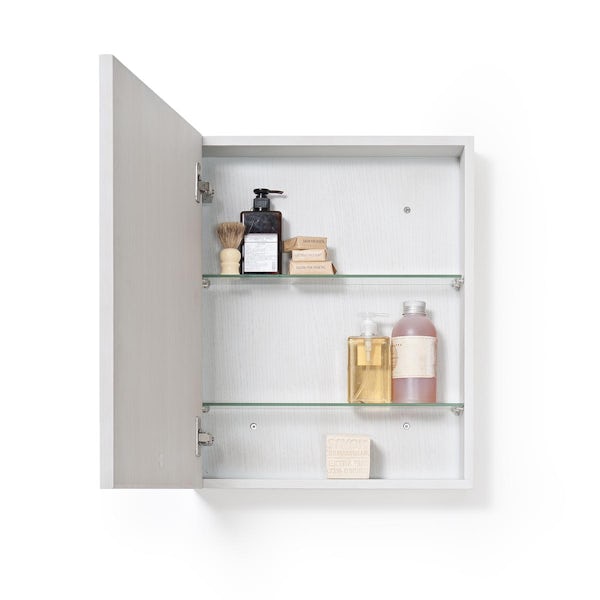 Accents Oyster white slimline mirror cabinet 550 x 450mm
