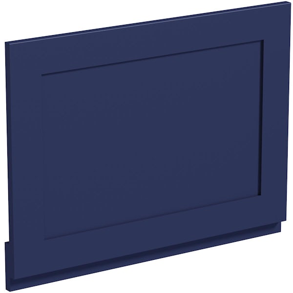 The Bath Co. Camberley navy wooden straight bath end panel 700mm