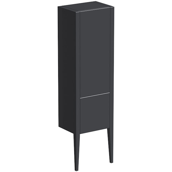 Mode Hale grey gloss furniture package with wall hung vanity unit 600mm