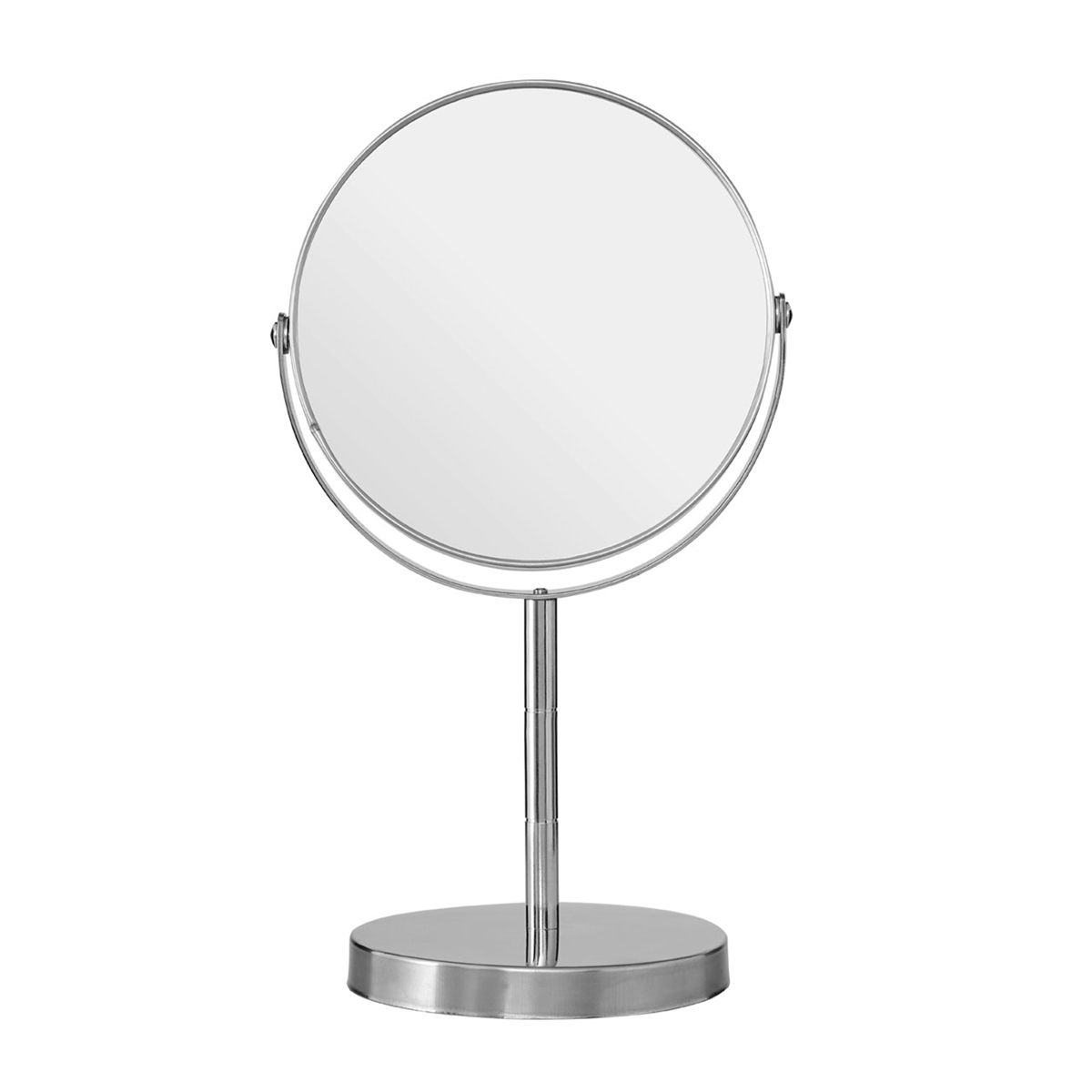 Accents Chrome small freestanding vanity mirror with 2x magnification