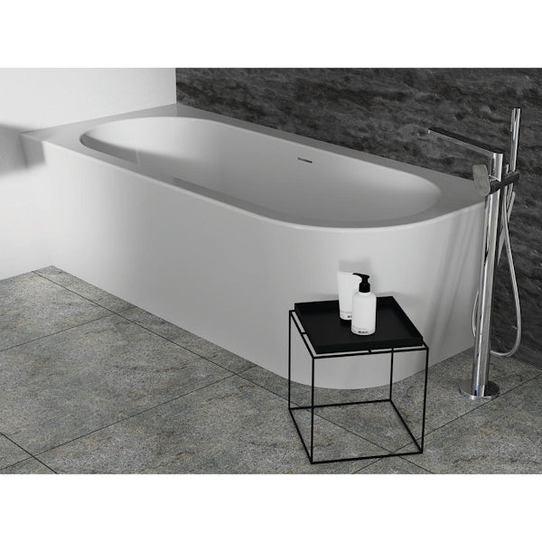 Ideal Standard Adapto asymmetric left hand double ended bath with clicker waste and slotted overflow 1780 x 780