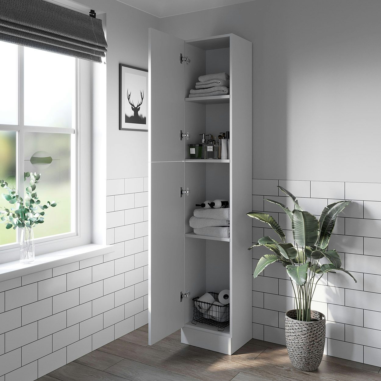 Slimline tall outlet storage unit