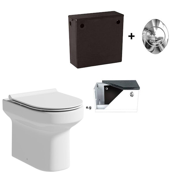 Orchard Wharfe rimless back to wall toilet and slim soft close toilet seat and concealed cistern