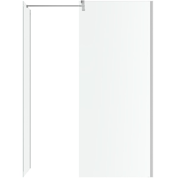 Mode Burton 8mm walk in shower enclosure pack with grey stone tray
