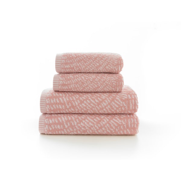 Deyongs Cannes 550gsm patterned 4 piece towel bale pink