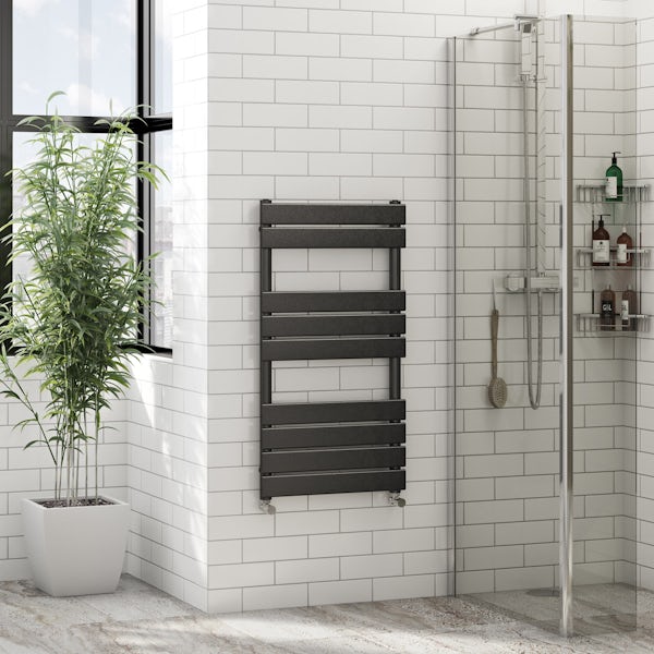 Signelle anthracite heated towel rail 950 x 500 offer pack