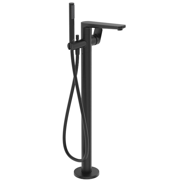Ideal Standard Tonic II silk black freestanding bath shower mixer tap