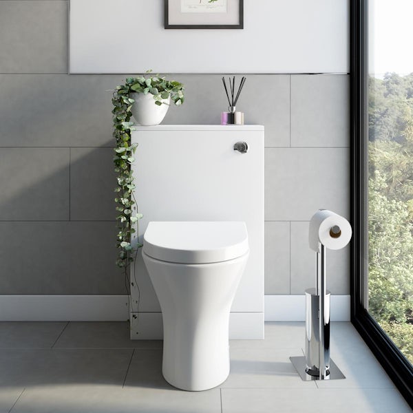 Orchard Derwent round compact back to wall toilet with soft close wrapover seat