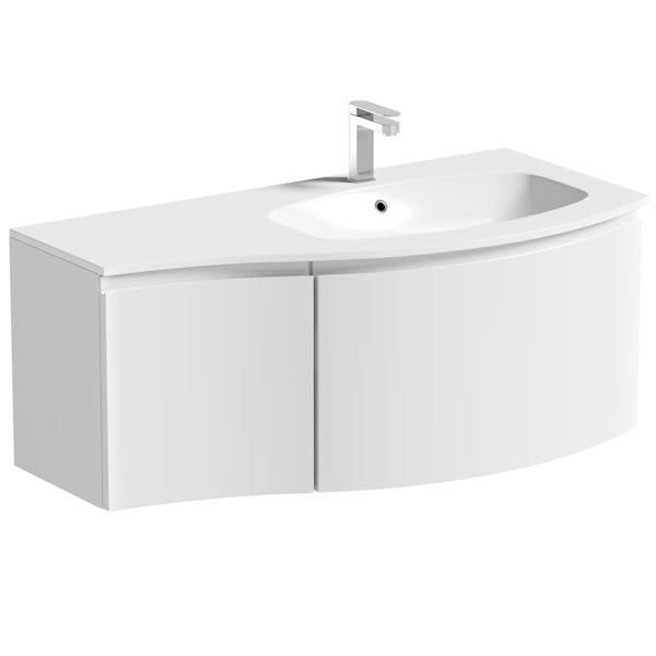 Mode Harrison snow furniture package with right handed wall hung vanity unit 1000mm