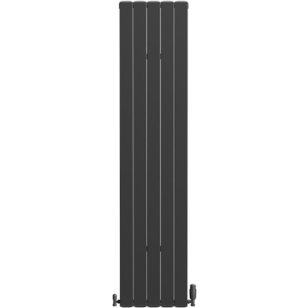 The Heating Co. Edmonton vertical textured black aluminium radiator