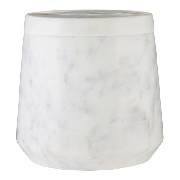 White marble storage jar
