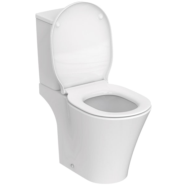 Ideal Standard Concept Air water saving open back close coupled toilet with soft close toilet seat
