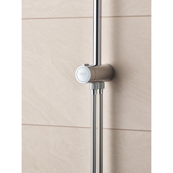 Grohe Vitalio Start 250 round thermostatic shower system with diverter