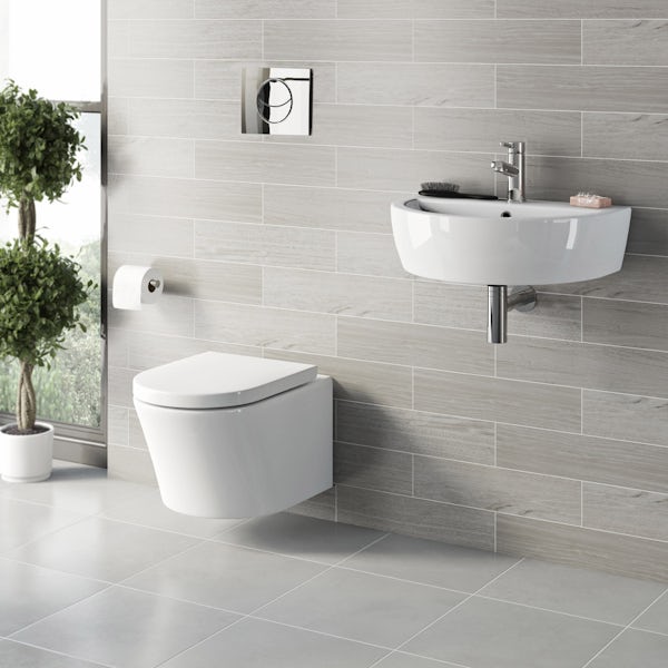Tate hung toilet and wall hung basin suite
