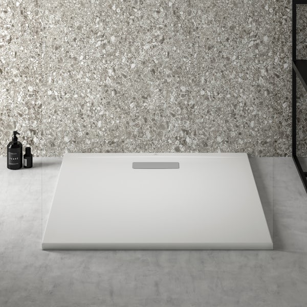 Ideal Standard Ultraflat 900 x 900cm white square shower tray with waste