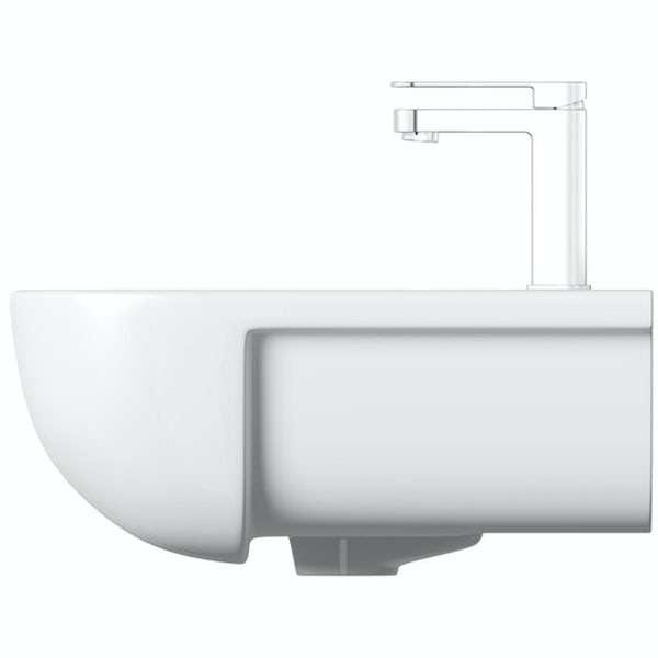RAK Series 600 1 tap hole semi recessed countertop basin 420m with tap