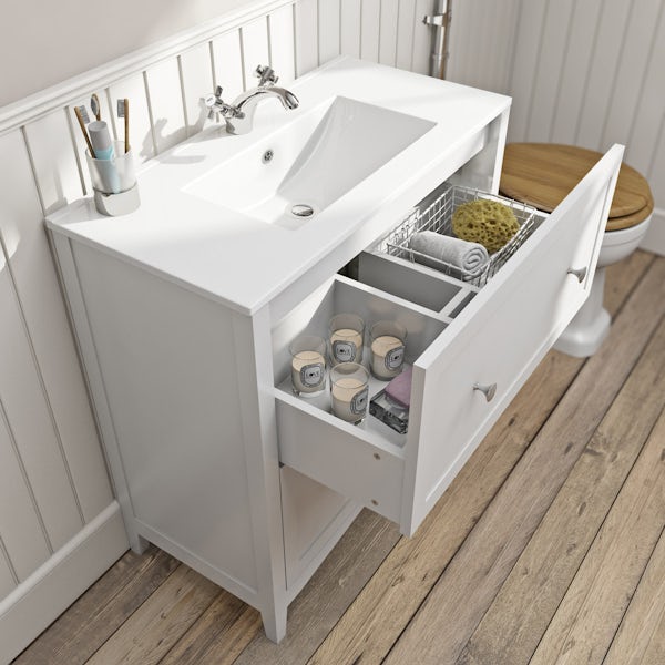The Bath Co Camberley White, Under Sink Vanity Unit White