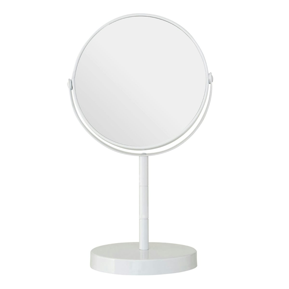 Accents White small freestanding vanity mirror with 2x magnification