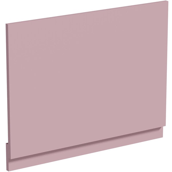 Accents super-matt pink straight bath end panel 700mm