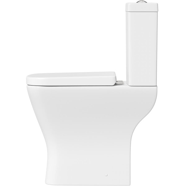 Orchard Derwent square comfort height close coupled toilet with wrapover soft close seat