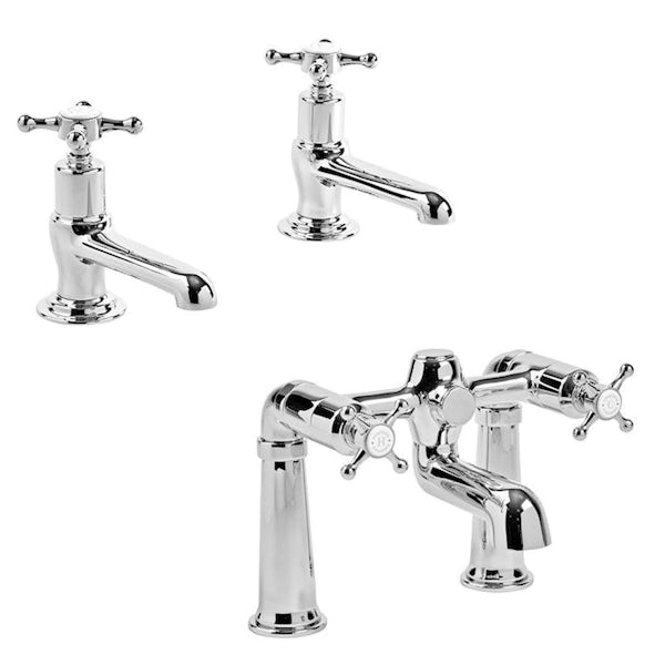 The Bath Co. Aylesford Traditional basin and bath pillar tap pack