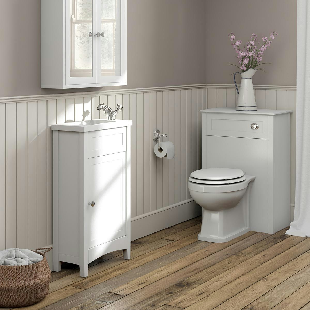The Bath Co. Camberley white cloakroom furniture suite | VictoriaPlum.com